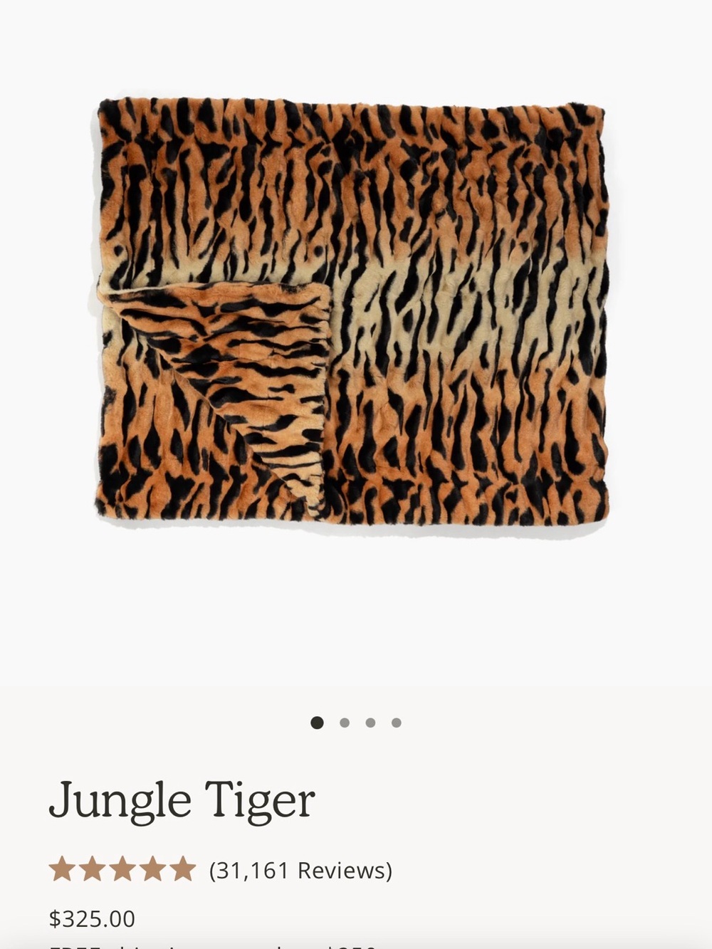 Jungle Tiger Print Faux Fur Throw Blanket - Brown & Black Lola Blanket large
